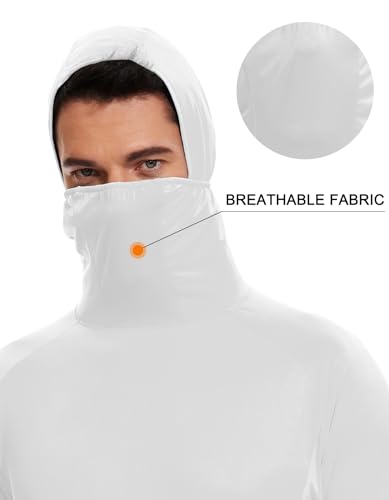 UUMIAER Men's Sun Protection Hoodie UPF 50+ Long Sleeve Sun Shirts with Mask Rash Guard Fishing Hiking Shirts2