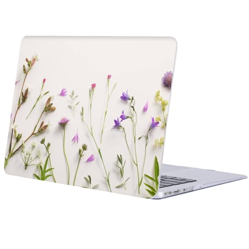 Coque MacBook Pro 13 Pouces rigide plastique pour modèles A1708 A1706 A1989 puce M2 M1 motif plantes