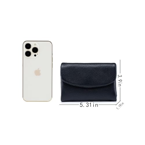 Unisex Pebble Leather Wallet, Compact Bifold Card Holder with Coin Pocket & Money Clip, Small Slim Leather Wallet for Men & Women, Durable & Stylish for Everyday Use(Purple)2