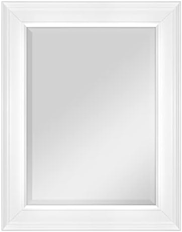 MCS Wall Mirror 15 x21 Inch, 21x27 Inch Overall Size, White (20450)