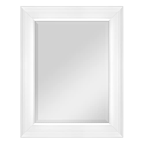 Image of MCS 15 x21 Inch Wall Mirror, 21x27 Inch Overall Size, White (20450)