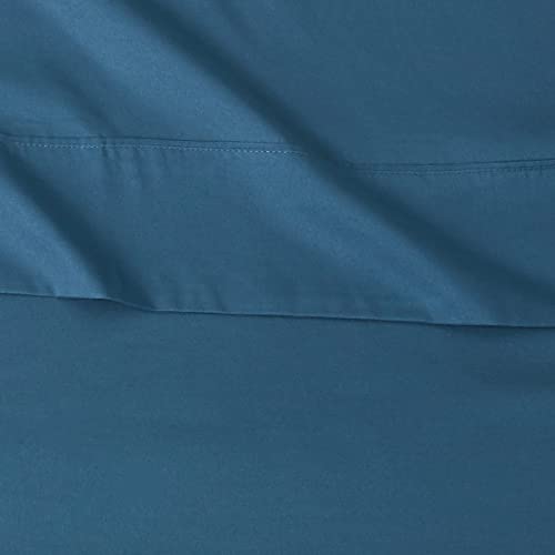 Image of Amazon Basics Lightweight Breathable Brushed Microfiber 3-Piece Bed Sheet Set with 14-Inch Deep Pockets, Wrinkle Resistant, Twin, Dark Teal, Solid
