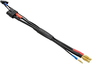 ハイテック XT60⇒角型リポ充電ケーブル(ヨーロピアン) バランスコード一体型(ショートケーブル) 純正品 ラジコン バッテリー 充電器 アクセサリー バナナ ブラック系 HMJ464(S)