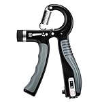 JTHEW Grip Strength Trainer - Adjustable Resistance 11-132lbs/5-60kg Hand Gripper & Forearm Strengthener Device with Smart Counter for Sports & Rehab (black grey, 5-60kg)