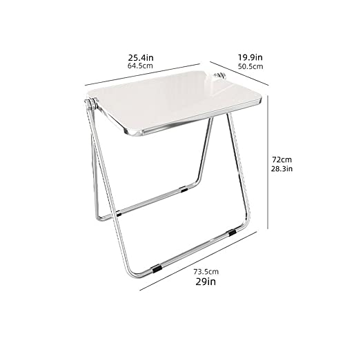 Aeumruch Transparent Folding Table Portable Acrylic Table Bedroom Computer Desk With Metal Frame For Home Office (Transparent) #TOP1