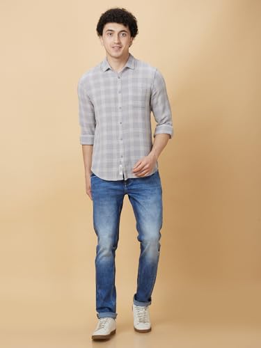 Image of Being Human Black Slim Fit Regular Collar Men's Shirt Clothing