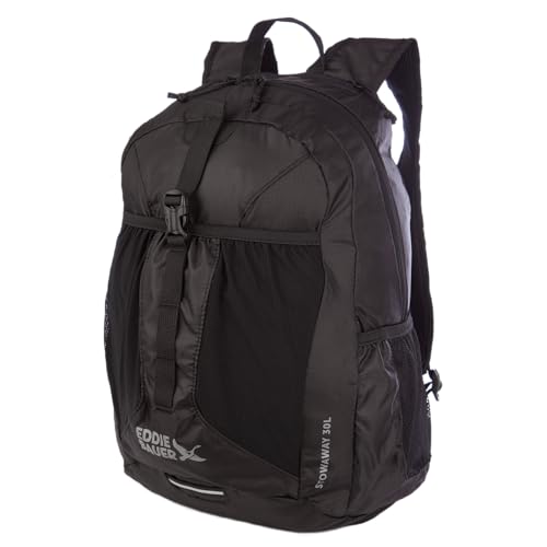 Image of Eddie Bauer Stowaway Packable Backpack | Travel | Outdoor | Lightweight | Foldable | Durable | Ripstop Polyester | 30L - Onyx Black
