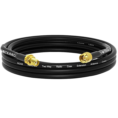 YOTENKO SMA Male to SMA Female Cable 10ft 3m SMA Extension RG58 Coaxial Cable Low Loss Coax 50 Ohm (NOT for TV, WiFi)