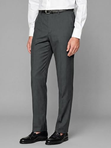 Comdecevis Men's Classic Fit Dress Pants Wrinkle Resistant Comfort Trousers for Smart Casual and Formal Charcoal Gray 40×30 — view 2