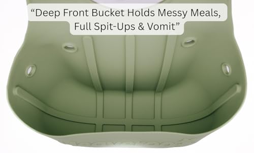 Heaveroo Silicone Vomit Bib, America's 1st Safety Certified Silicone Vomit bib, XL Bucket Design to Catch Vomit and other messes - Image 3