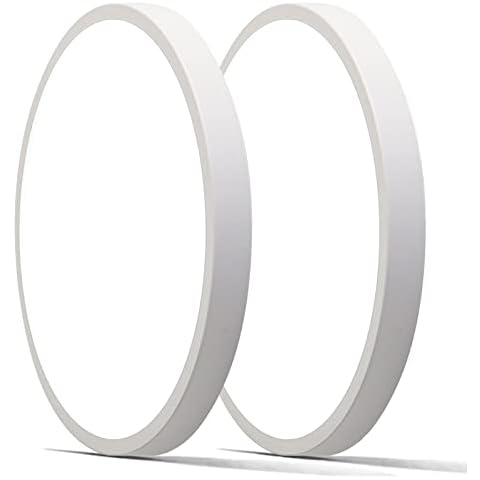 Mikeru Flush Mount 28W LED Ceiling Light, Low Profile Ceiling Light, 6000K Cool White Light, 2520LM for Living Room, Bathroom, Kitchen, Porch, Bedroom, 2 Packs Cover