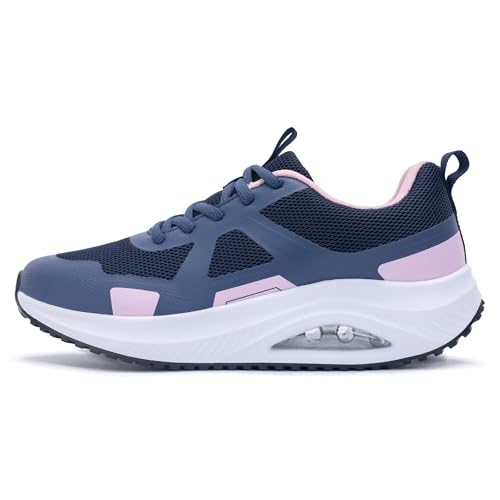 Womens Walking Shoes Orthotic Plantar Fasciitis Tennis Athletic Sneakers with Arch Support for Foot Pain Relief All Day Standing NavyPink US 9