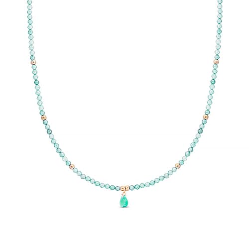 LUXENTER Collar con Amazonita acabado en Oro 18K. Color Verde. Joyas para Mujer - Modelo Athat
