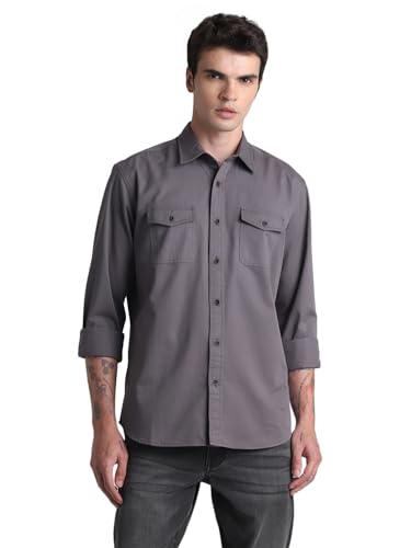 Image of Jack & Jones Men's Cotton Solid Regular Fit Shirt