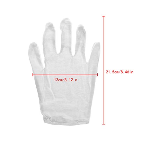 Lunji White Cotton Gloves - Multipurpose - 21.5 x 13 cm, white