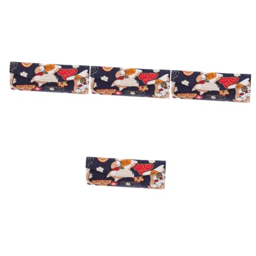 DOITOOL 4pezzi Portatile Portarossetto Giapponese Con Specchio Elegante Custodia Per Rossetto Stile Vintage Organizer Per Cosmetici Ottimo Per Viaggi e Uso Quotidiano