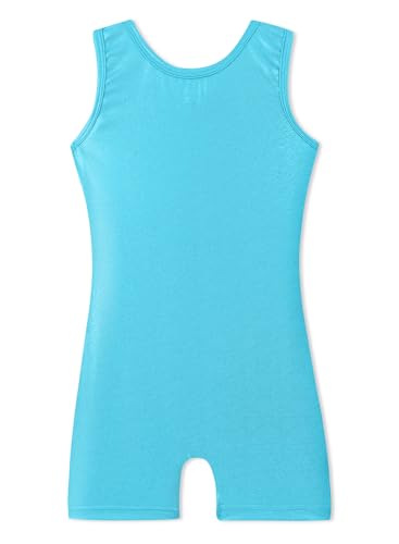 Image of HOZIY Gymnastics Leotards for Girls with Shorts Toddlers Biketards Rainbow Unicorn Dinosaur Mermaid Leopard Flower Galaxy