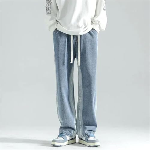 Men with Pockets Cowboy Pants Trousers Wide Leg Soft Jeans2