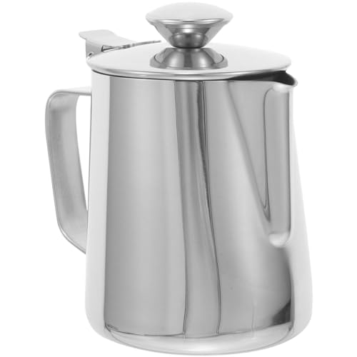Veemoon Gobelet Acier Pour Mousse De Lait Avec Couvercle Pour Latte Art Et Café Espresso Pichet à Lait Pour Usage Personnel Et Professionnel
