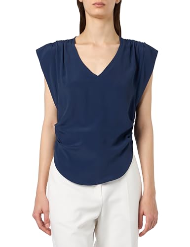 Pinko Melpomene Maglia Crepe DE Chine T-Shirt, G57_Blu Cerimonia, 52 Donna