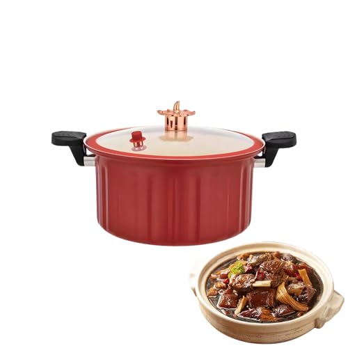 Ollas antiadherentes - Sartén con tapa para cocina | Olla a presión antiadherente resistente con mango ergonómico, compatible con inducción, estufa eléctrica para cocinar, 28 cm