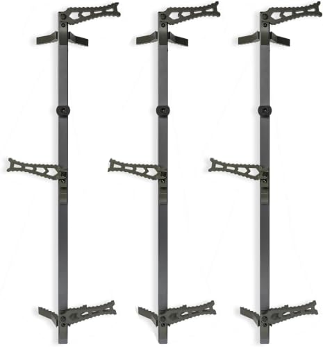 Image of XOP 34 Inch Aluminum Climbing Sticks for Hunting - 3 Pack | Tree Steps for Hunting Treestands - Storm Grey w /XOP Green Steps, 34 Inches Long
