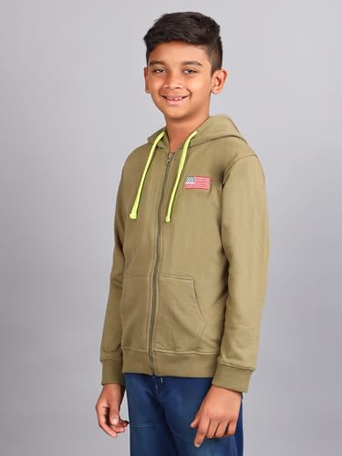 Image of ZION Hoodies for Boys - Cotton Hoodies Sweatshirt with Zipper | Solid & Regular Fit with Embroidery | Long Sleeve | for Every Occasion | Multiple Sizes & Colors (Pack of 1)