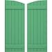 Ekena Millwork ARW101BE621X42LPH Americraft Six 2 Exterior Real Wood Joined Board-n-Batten Shutters w/Elliptical Top (Per Pair), 21"W x 42"H, Lily Pads