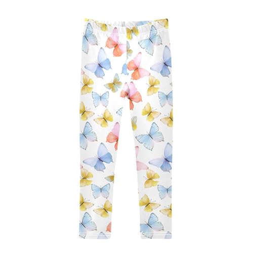 ALAZA Girls' Leggings Children's Yoga Pants Skinny Printed Dance Butterfly Lovely Comfortable 4T