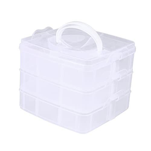 Gadpiparty Scatola Trasparente Piccola Strati con Scomparti Contenitore Gioielli e Accessori per Plastica Resistente e Portatile Organizer Smistamento Giochi Colore Casuale