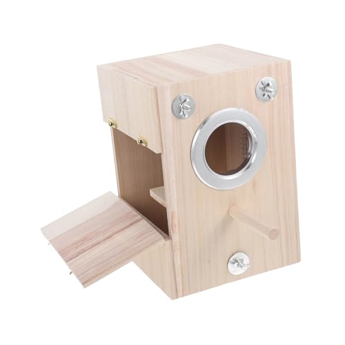 LOORGVEL 木製鳥繁殖箱 大型 鳥の巣箱 歌鳥用 耐久性強い 素材 使用簡単 屋外設置可能