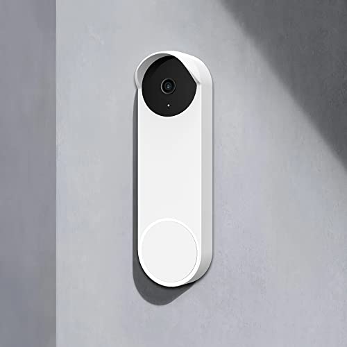 Image of Silicone Case for Google Nest Hello Doorbell (Battery) 2021 Cover - Weatherproof Protective Nest Doorbell Silicone Skin Case (White)