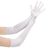 Wobe Long Opera Party 20s Satin Gloves Stretchy Adult Size 20.7