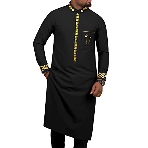 African Clothing for Men Embroidery Shirts and Pants 2 Piece Set Dashiki Clothes Plus Size Kaftan Wedding Robes