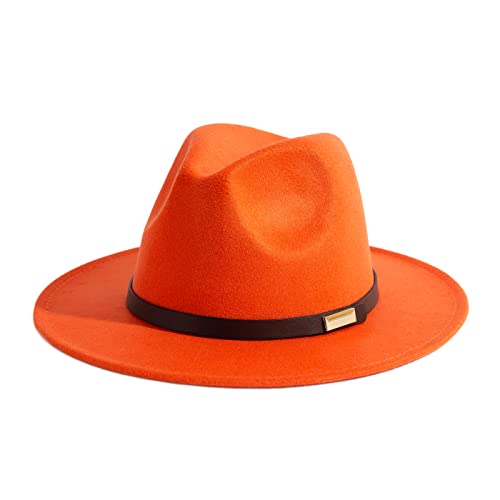 Image of Fedora Hats for Men Wide Brim Panama Hat with Classic Belt