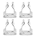 Saihisday 4Pcs Stainless Steel Boat Hook Spring Clamp Holder Spring Clip Silver Bracket Clip for for Boat Hook, Boat Pole, Gaff, Fishing Rod, Oar, Paddle, Brooms (Small)