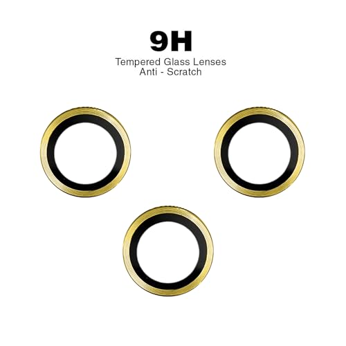 Image of Camera Lens Protector for Apple iPhone 15 | 9H Hardness, Full Coverage Camera Metal Ring Ultra-Thin /Clear - Yellow