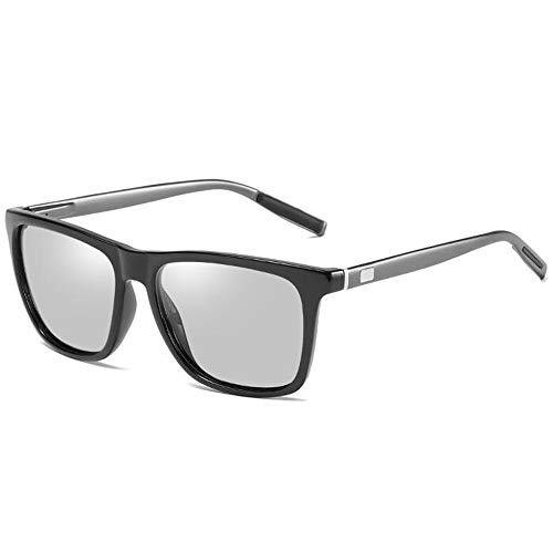 Polarized Photochromic Lens Sunglasses Driving Photosensitive Sunglasses for Men, Gun A387t, Large