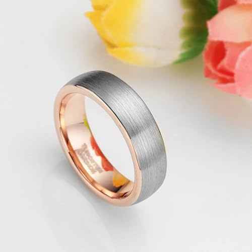 Anillo de boda de 6 mm en tungsteno bicolor ideal para parejas activas y uso diario continuo 2