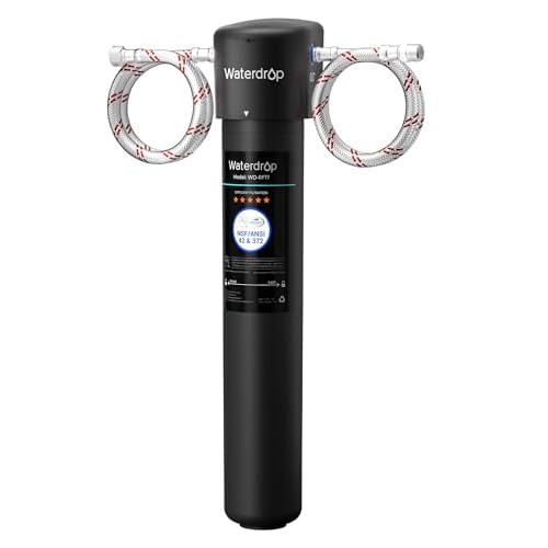 Waterdrop 17UA 3 Years Under Sink Water Filter, Under Sink Water Filtration System, Reduces PFAS, PFOA/PFOS, Lead, Chlorine, Under Sink Water Filter, NSF/ANSI 42 Certified, 24K Gallons Black