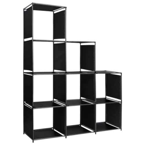 vidaXL Scaffale a Gradini Libreria Armadio con Ripiani Armadio per Libri Armadietto Mobile con Scaffali Portaoggetti 130x45x170 cm in Tessuto