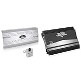 Lanzar 2 Channel 6000 Watt Car Stereo Amp and 4 Channel 2000 Watt Slim Car Audio Amplifier Bundle