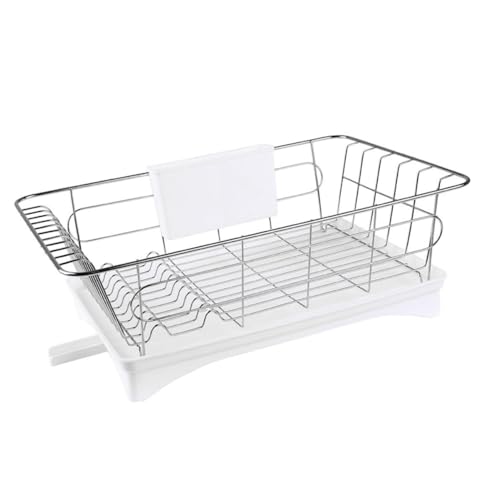 BAZEITFLOW ステンレス製食器水切りラック 取り外し可能排水トレー付 耐錆抗菌 キッチン用ディッシュストレーナーホルダー 家用調理器具収納