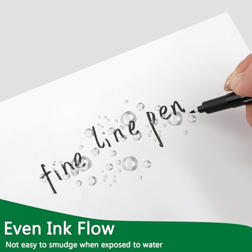 Moosono Fineliner Schwarz Stifte, 12 Stück Fineliner Stifte Set, Wasserfest Tuschestifte, Zeichenstifte Dicke und Dünne zum Zeichnen, Skizzieren, Technische Zeichnung