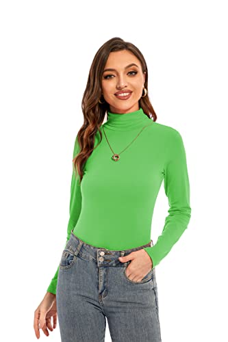 Image of Womens Long Sleeve Turtleneck T-Shirts Casual Lightweight Slim Fit Cozy Base Layer Top