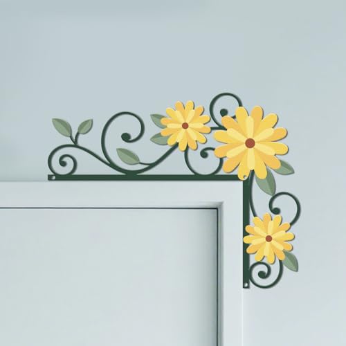 CUTHOLLOW Marguerite Métal Ornement de Cadre de Porte, Décoration Murale pour Porte, Art Déco Originale d'angle de Portail pour Chambre d'enfant, Maison,...