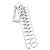 Wall Mounted Folding Ladder, 12 Steps Retractable Attic Ladder Pull Down Folding Loft Ladder Stairs Aluminum Attic Ladder Retractable Loft Stairs Narrow Attic Extension Ladder for Attics & Basements