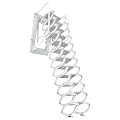 12-Step Attic Stairs White Wall Mounted Folding Ladder Extension Ladder with Handrail, Telescopic Ladder with Descent System (White, 12 Steps) for Attic Decorating Houses