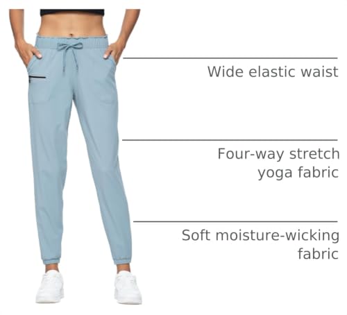 Image of Haowind Joggers for Women with Pockets Elastic Waist Workout Sport Gym Pants Comfy Lounge Yoga Running Pants