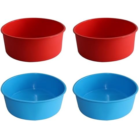 zswell 4Pcs Round 6 inch Silicone Cake Moulds,Baking Tools,Silicone Baking Pans,Anti Stick Quick Release Cake Moulds,Make Cheesecake,Chocolate Cake,Lasagna,Brownie Cake,Pudding Cake Moulds Cover